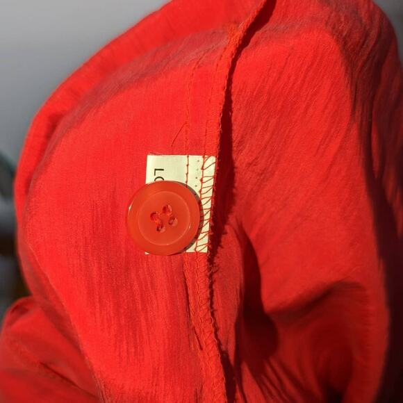 Vintage Mark Henri Long Line Duster Blazer Midi Length Lightweight Red SEE Size - Picture 5 of 8